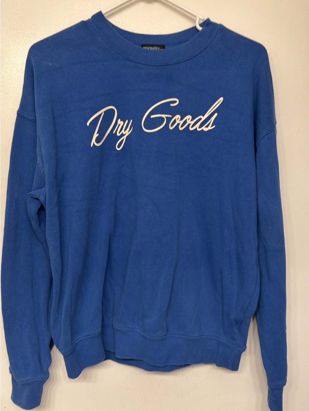Dry Goods Royal Blue Crewneck Sweatshirt with Script Logo